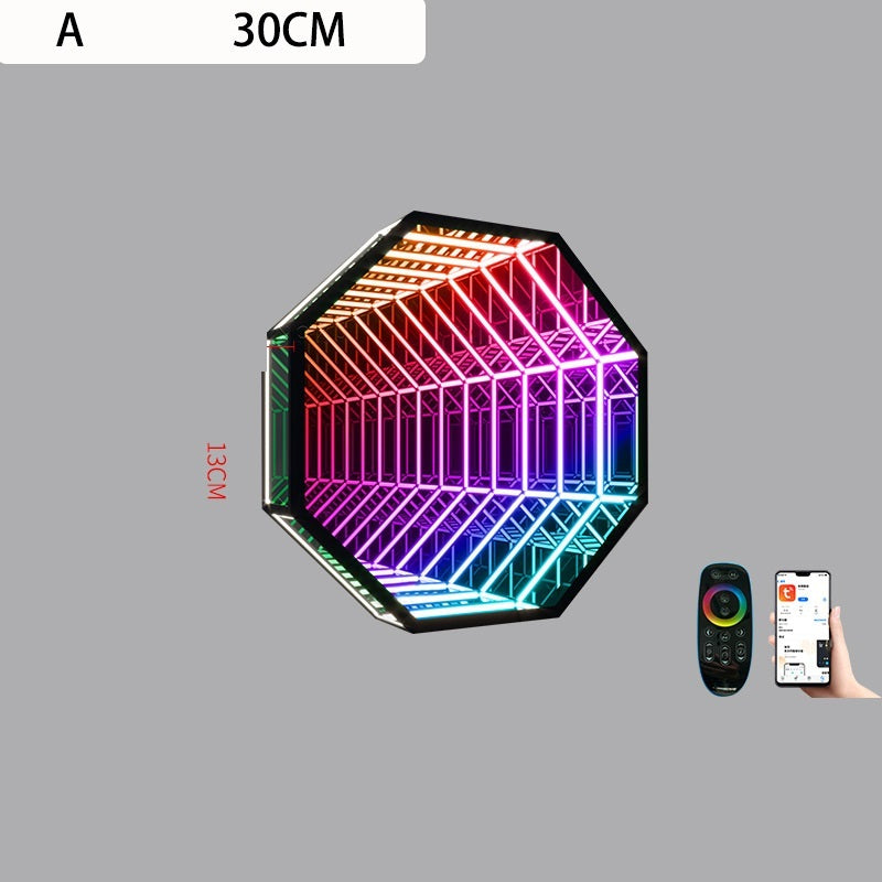 Modern Creative Abyss Mirror Colorful Wall Lamp Octagon